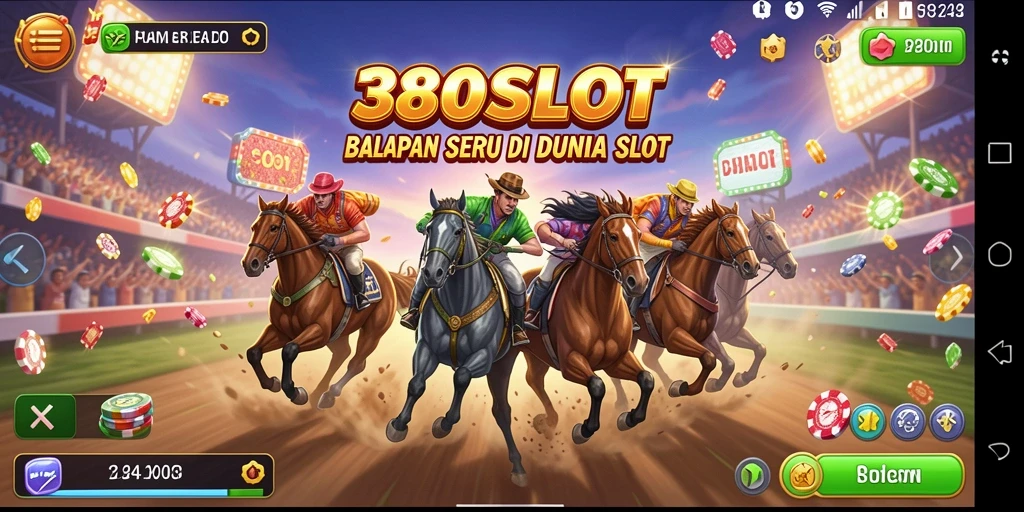 Tampilan aksi balapan seru dalam <strong>380SLOT</strong> dengan kendaraan yang beragam.