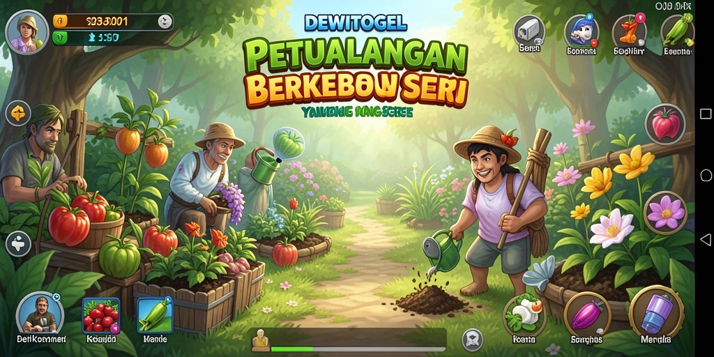 Tampilan menawan dari gameplay DEWITOGEL saat berkebun.
