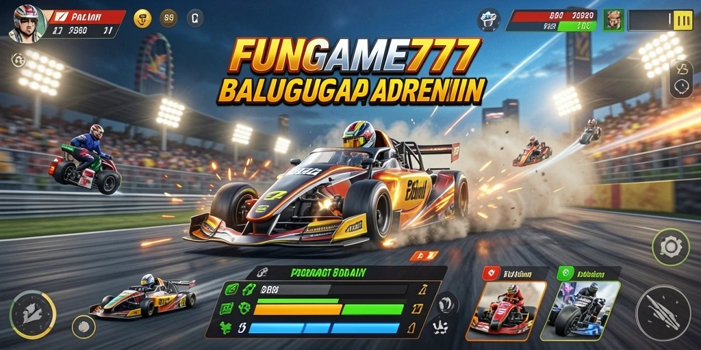 Tampilan mendebarkan dari balapan dengan FUNGAME777 yang seru.