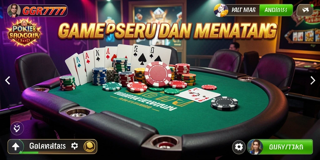 Screenshot gameplay GGR7777 menampilkan aksi poker yang mendebarkan.