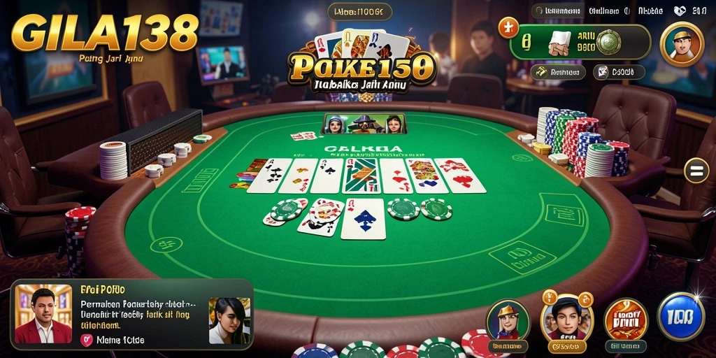 Screenshot GILA138 menampilkan momen seru saat permainan poker.