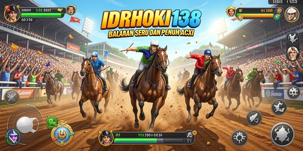 Tangkapan layar gameplay IDRHOKI138 menampilkan aksi balapan yang mendebarkan.