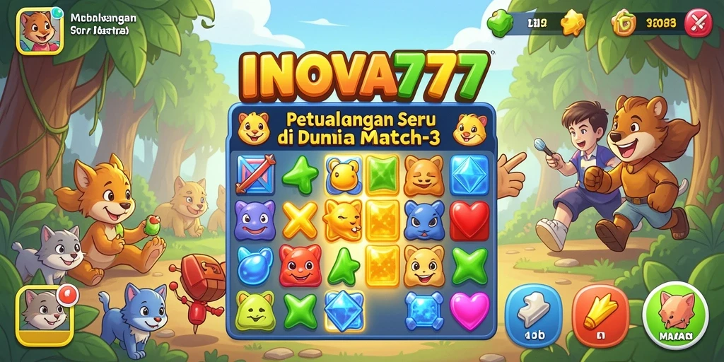 Tampilan gameplay menarik dari INOVA777 di level Match-3.