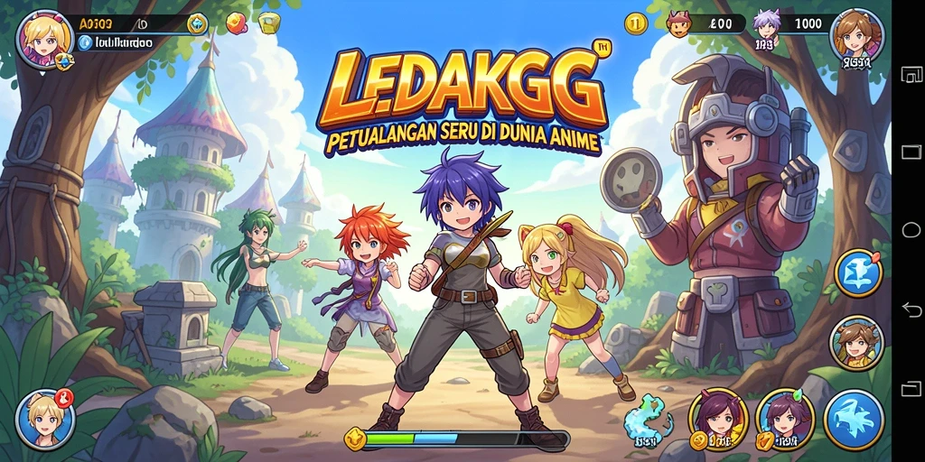 Tampilan gameplay menarik dari <strong>LEDAKGG</strong> dengan karakter anime yang unik.