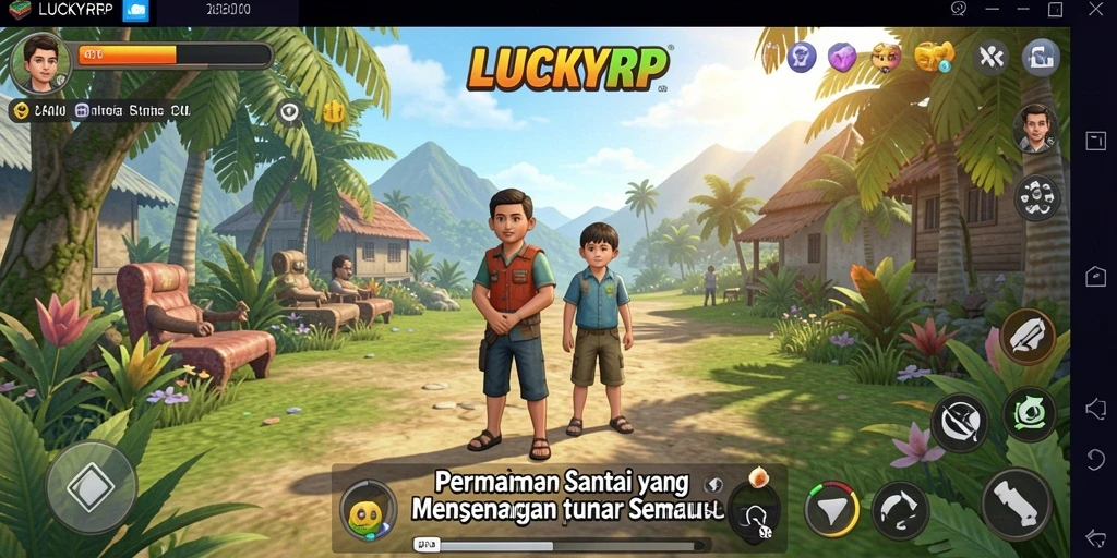Tangkapan layar menarik dari gameplay LUCKYRP yang penuh warna.