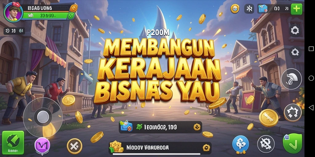 Tangkapan layar gameplay P200M menampilkan strategi bisnis yang mendebarkan.