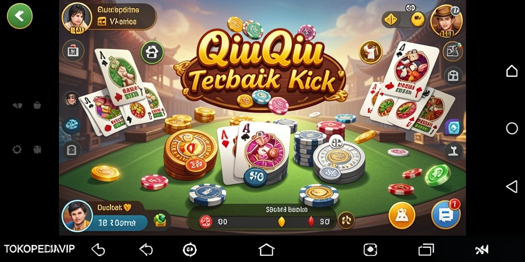 Tampilan permainan QiuQiu yang menegangkan di TOKOPEDIAVIP.