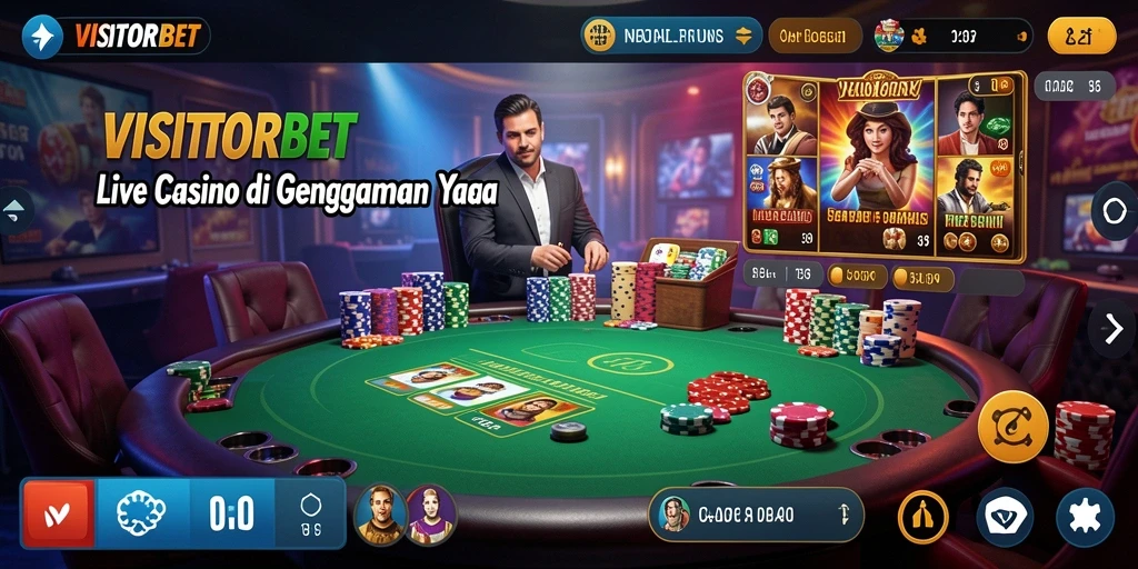 Tampilan gameplay Live Casino yang mendebarkan di VISITORBET