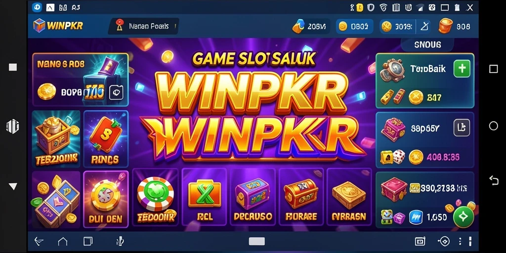 Tampilan gameplay menarik dari WINPKR dengan berbagai mesin slot.